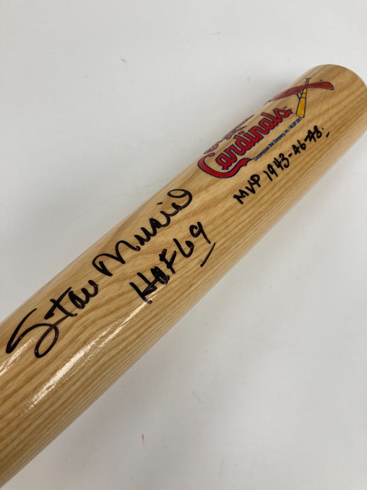Stan Musial “HOF 69 MVP 1943-46-48" Signed Cooperstown Baseball Bat JSA COA