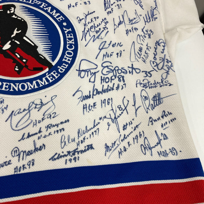 Incredible NHL Hockey Hall Of Fame Multi Signed Jersey 66 Signatures JSA COA