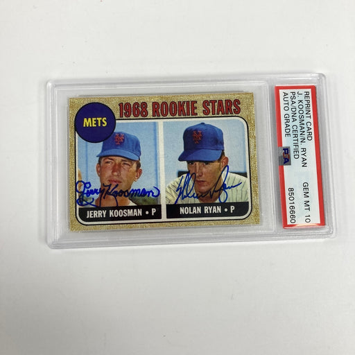NOLAN RYAN & JERRY KOOSMAN Signed 1999 Topps 1968 Rookie Card #1 PSA 10 AUTO