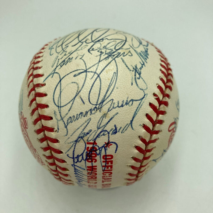 1996 Yankees Team Signed World Series Baseball Derek Jeter Mariano Rivera JSA