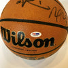 2007-08 NCAA Champions Kansas Jayhawks Team Signed Game Basketball PSA DNA COA