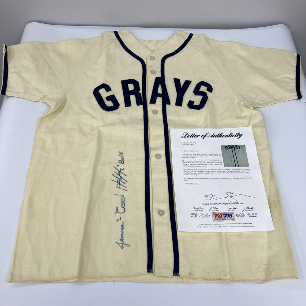 James Cool Papa Bell Signed Homestead Grays Negro League Jersey PSA DNA COA
