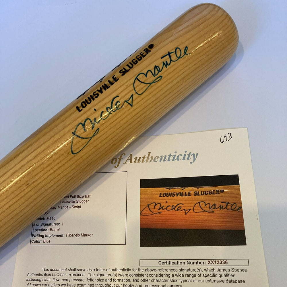 Mickey Mantle Signed Louisville Slugger Game Model Baseball Bat JSA COA