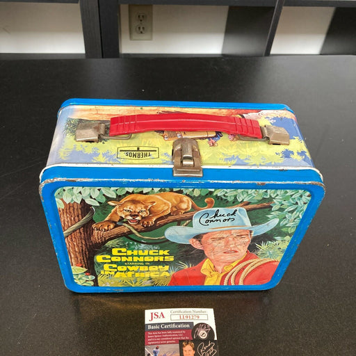 Chuck Connor Twice Signed Autographed 1968 Vintage Lunch Box With JSA COA