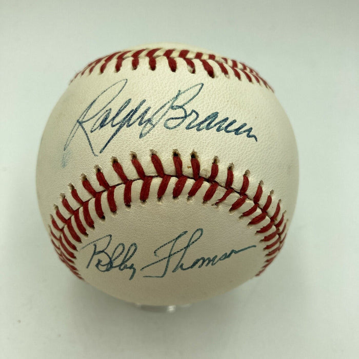 Bobby Thomson & Ralph Branca Signed National League Baseball With JSA COA