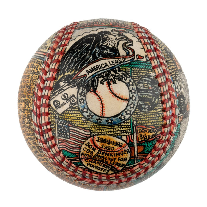 Bucky Dent Historic 1978 Home Run Hand Painted George Sosnak Folk Art Baseball
