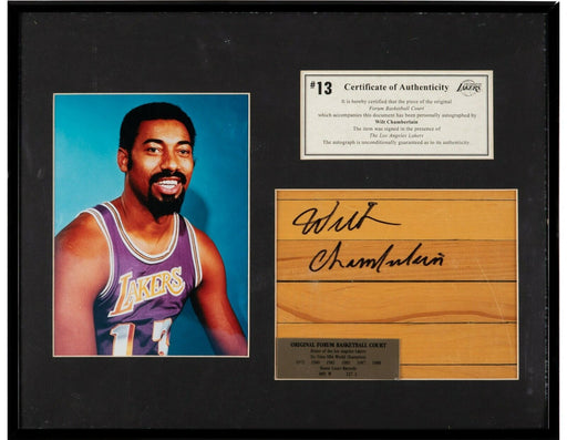 Wilt Chamberlain Signed Original Lakers Forum Basketball Court Floor Beckett COA