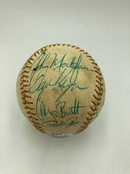 1976 All Star Game Team Signed Baseball Thurman Munson Hank Aaron JSA COA