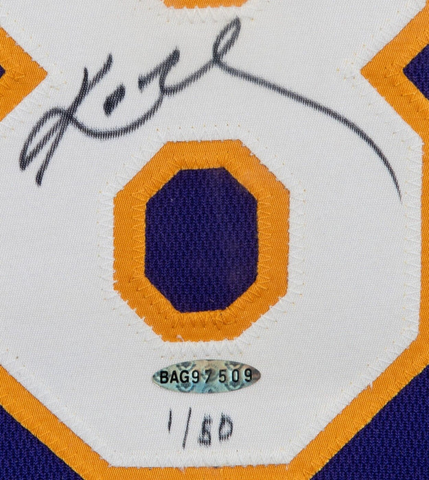 Kobe Bryant Signed 2000 NBA Champions Jersey UDA Upper Deck COA Framed
