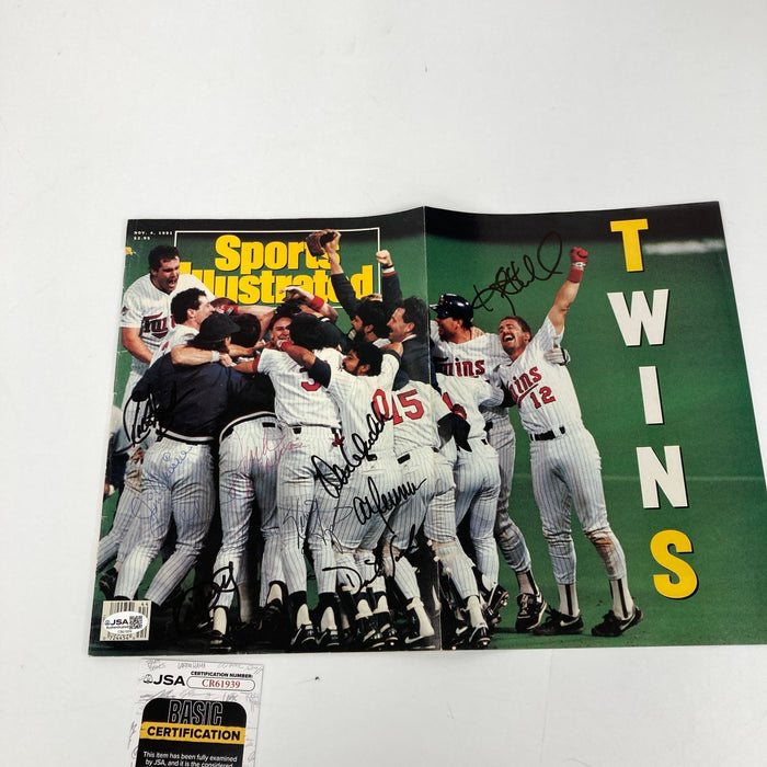 1991 Minnesota Twins World Series Champs Signed Sports Illustrated Magazine JSA