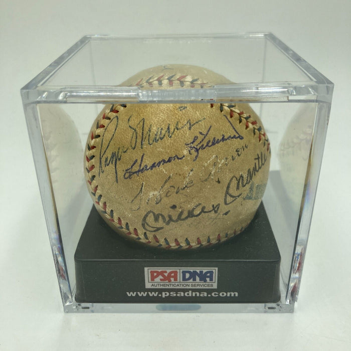 Babe Ruth Roger Maris Hank Aaron Mickey Mantle HR Kings Signed Baseball PSA DNA