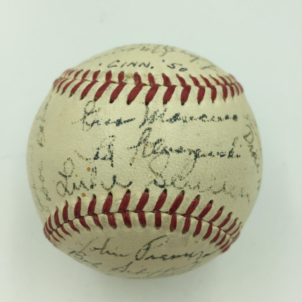 Nice 1950 Cincinnati Reds Team Signed National League Baseball 27 Sigs JSA COA