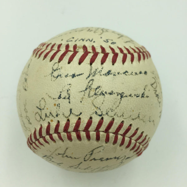 Nice 1950 Cincinnati Reds Team Signed National League Baseball 27 Sigs JSA COA