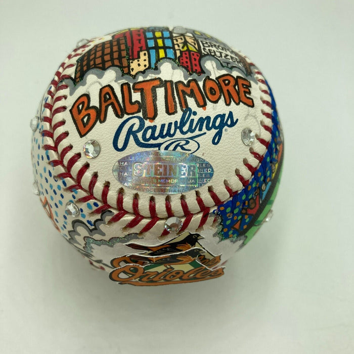 Cal Ripken Jr. Signed Charles Fazzino Hand Painted Pop Art Baseball Steiner COA