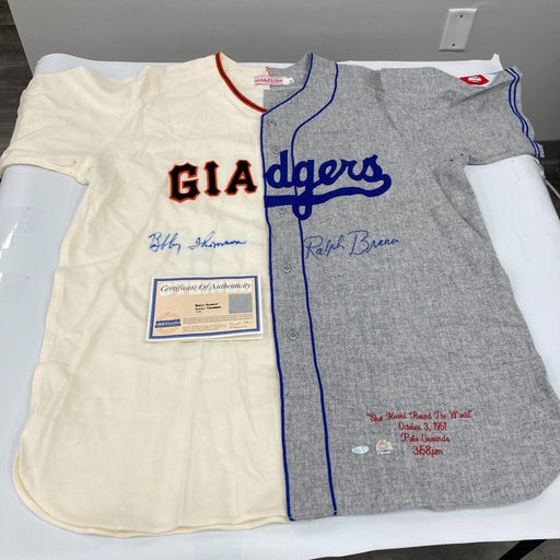 Bobby Thomson Ralph Branca Shot Heard 'Round World Signed Jersey Steiner COA