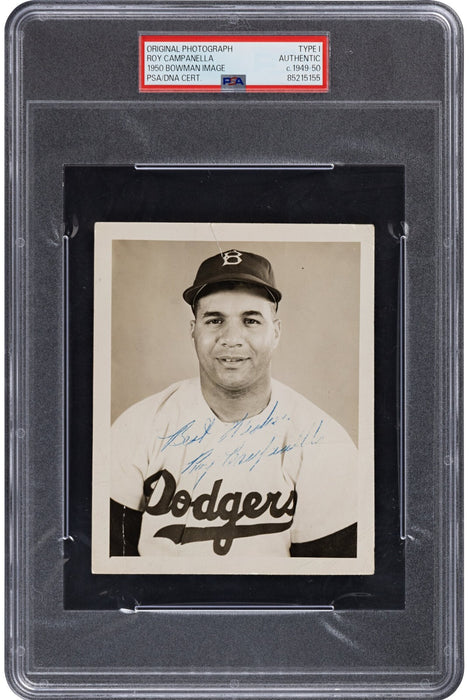 Roy Campanella Signed Original Type 1 Photo Used For 1950 Bowman Card PSA DNA