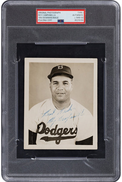 Roy Campanella Signed Original Type 1 Photo Used For 1950 Bowman Card PSA DNA