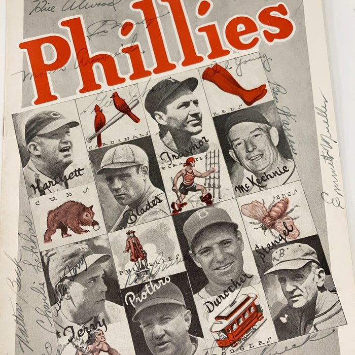 1939 Philadelphia Phillies Team Signed Official Scorecard w/22 Signatures JSA