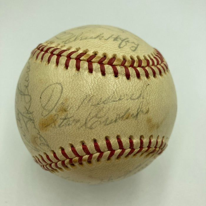 Joe Dimaggio Sandy Koufax 1972 Hall Of Fame Induction Multi Signed Baseball JSA