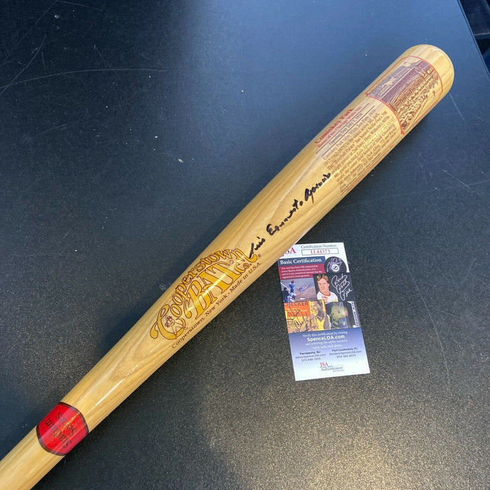 Luis Ernesto Aparicio Montiel Full Name Signed Comiskey Park Bat With JSA COA