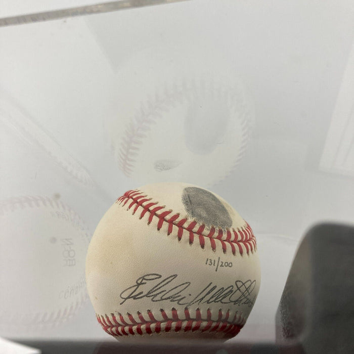 Eddie Mathews Signed Baseball With His Actual Thumbprint Beckett COA