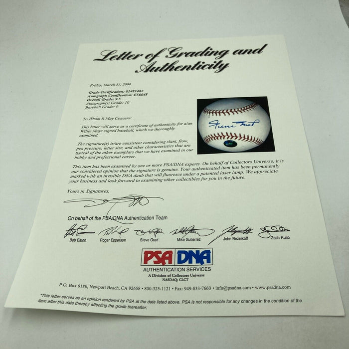 Willie Mays Signed Major League Baseball PSA DNA Graded 9.5 MINT+