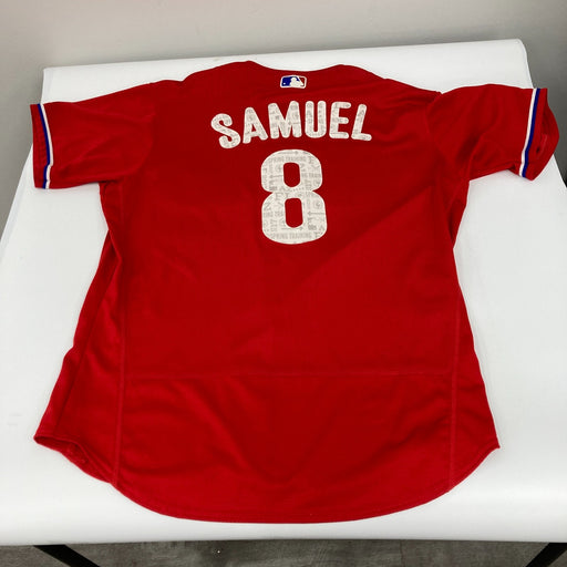 Juan Samuel Game Used 2017 Philadelphia Phillies Majestic Jersey MLB Authentic