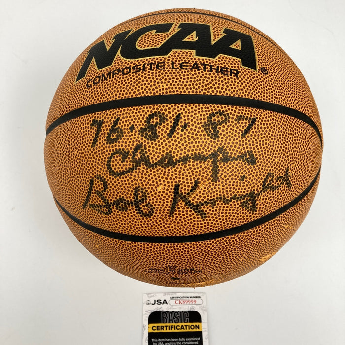 Bobby Knight 1976, 1981, 1987 NCAA Champs Signed Basketball JSA COA