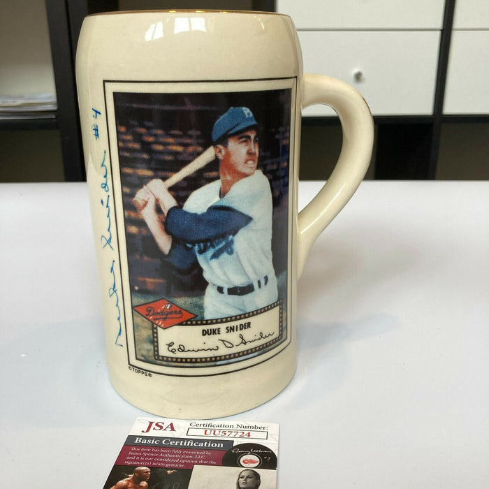 Duke Snider Signed 1952 Topps Rookie Card Ceramic Mug With JSA COA