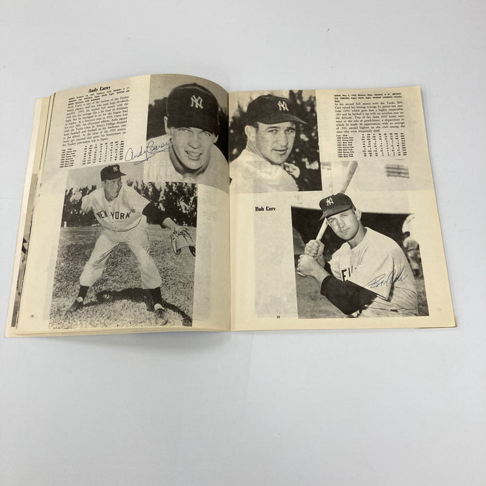 1956 New York Yankees World Series Champs Team Signed Yearbook Mickey Mantle JSA