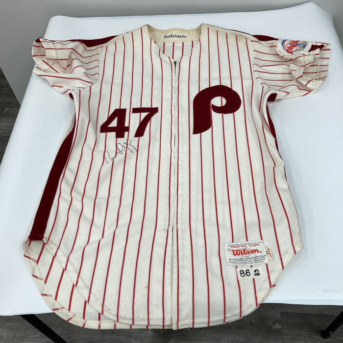 Larry Anderson Bruce Ruffin Game Used Philadelphia Phillies Jersey MEARS A10
