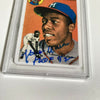 1954 Topps Hank Aaron RC Signed Porcelain Baseball Card PSA DNA HOF 1982