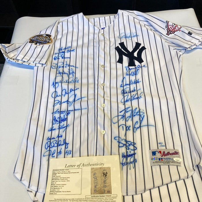 Derek Jeter New York Yankees Legends Signed Jersey 25 Sigs JSA COA