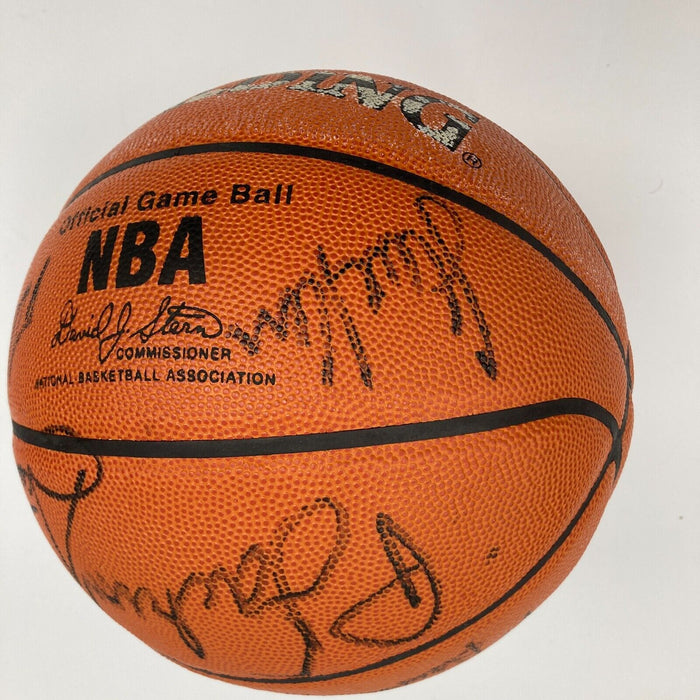 1997-98 Chicago Bulls NBA Champs Team Signed Game Basketball The Last Dance JSA