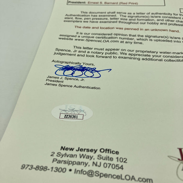 Lou Gehrig Single Signed 1925 Official American League Baseball JSA COA