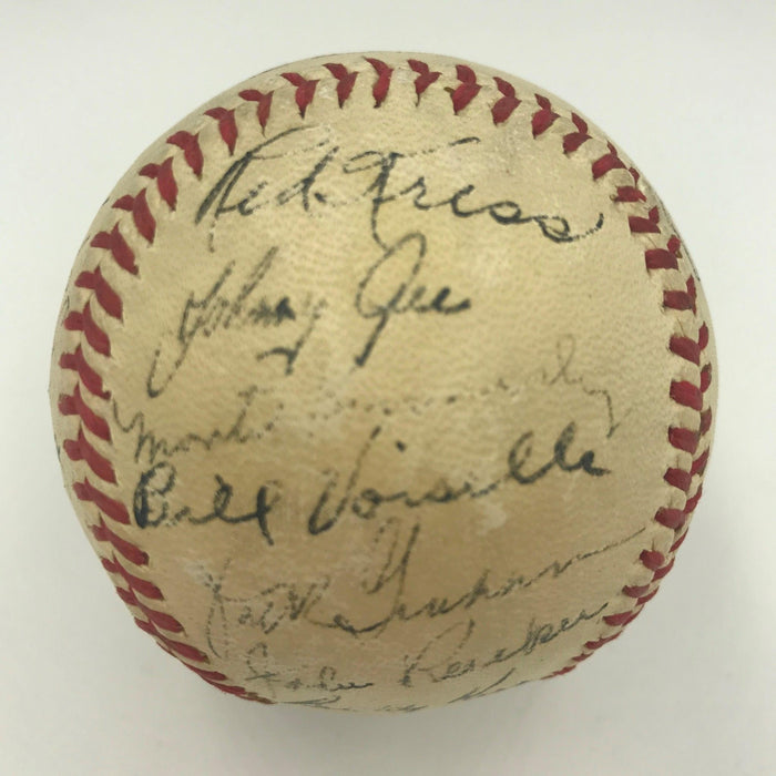 Nice 1946 New York Giants Team Signed Baseball Ernie Lombardi 24 Sigs JSA COA