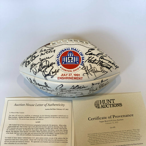 1991 Football Hall of Fame Enshrinement Signed Football 31 Sigs JSA COA