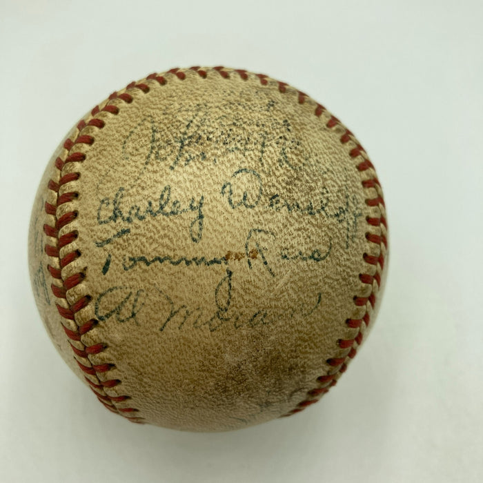 Phil Rizzuto 1940 Kansas City Blues Rookie Minor League Team Signed Baseball JSA