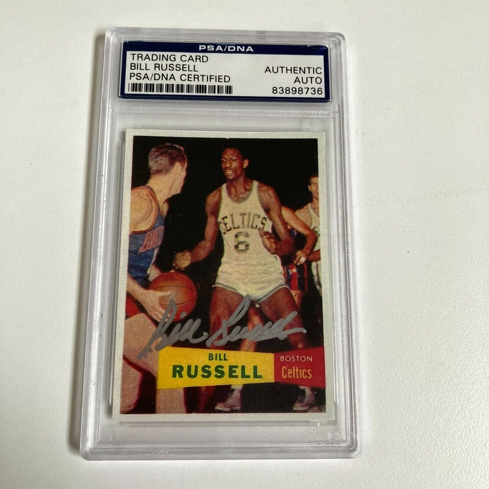 1957 Topps #77 Bill Russell Signed Autographed RP Rookie Card RC PSA DNA