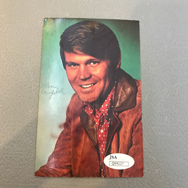 Vintage 1960's Glen Campbell Signed Autographed Original Postcard With JSA COA