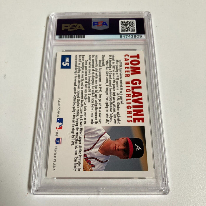 1993 Fleer Tom Glavine Signed Promo Card With Fleer Stamp PSA DNA RARE