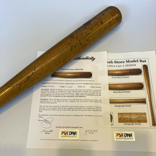 Edd Roush Signed 1928 Game Used Louisville Slugger Baseball Bat PSA DNA COA