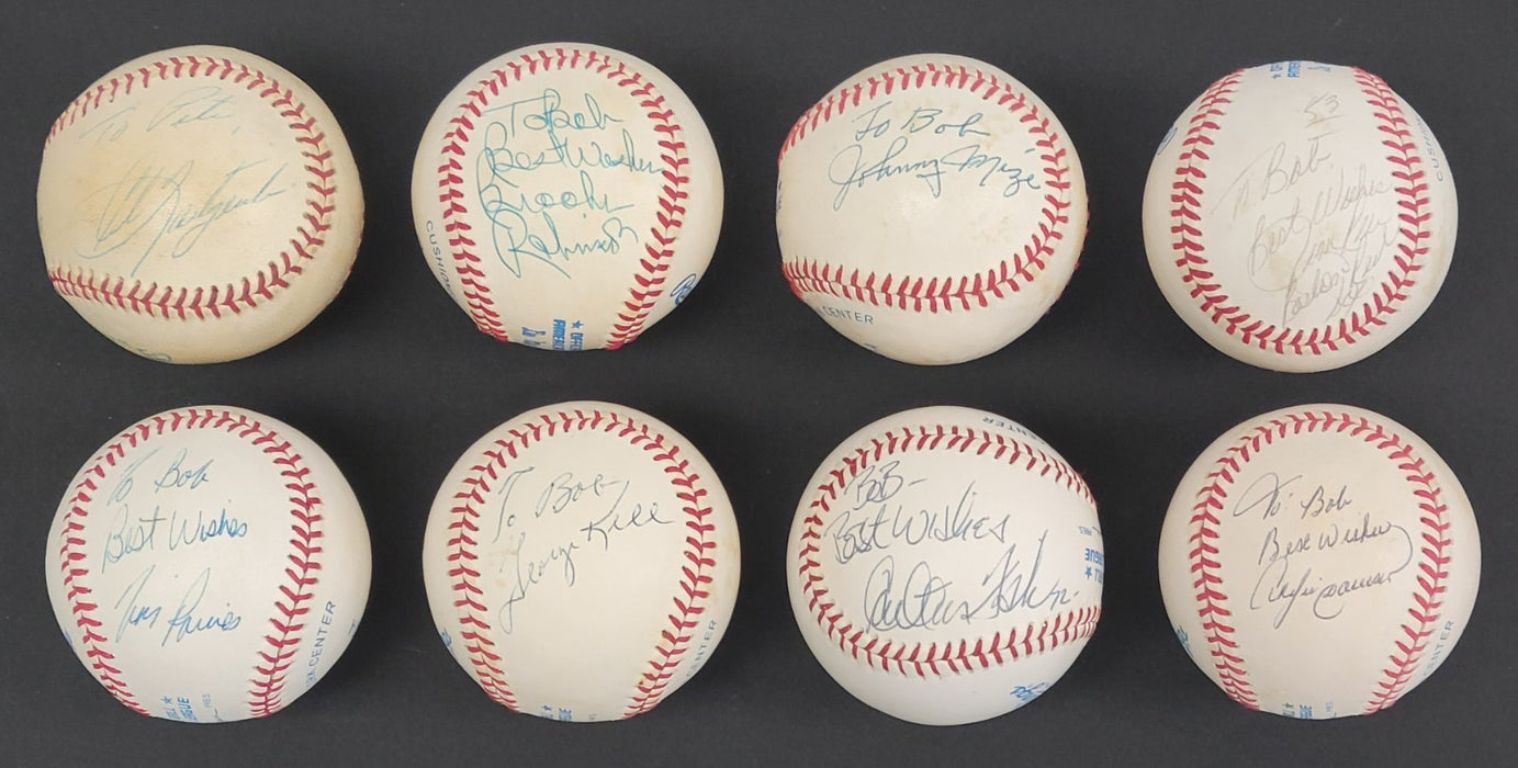 Lot Of (41) Hall Of Fame Signed Major League Baseball All Inscribed "To Bob" JSA