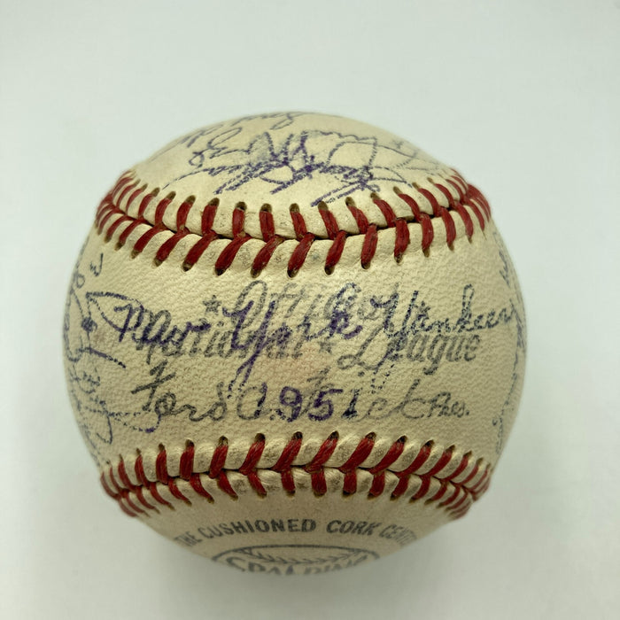 The Finest 1951 Yankees WS Champs Team Signed Baseball Mickey Mantle Rookie PSA