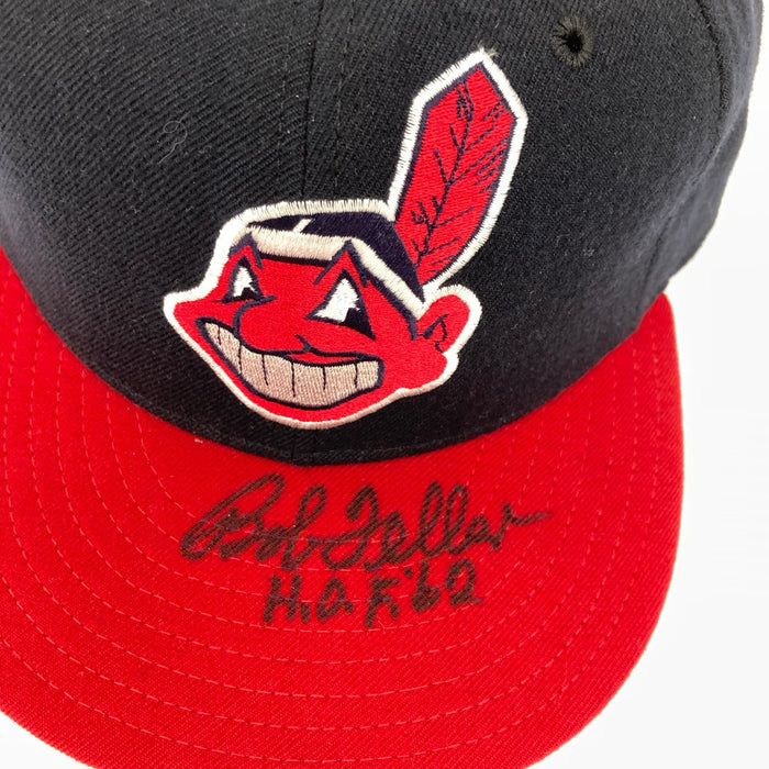 Bob Feller HOF 1962  Signed Cleveland Indians Baseball Hat Cap JSA COA
