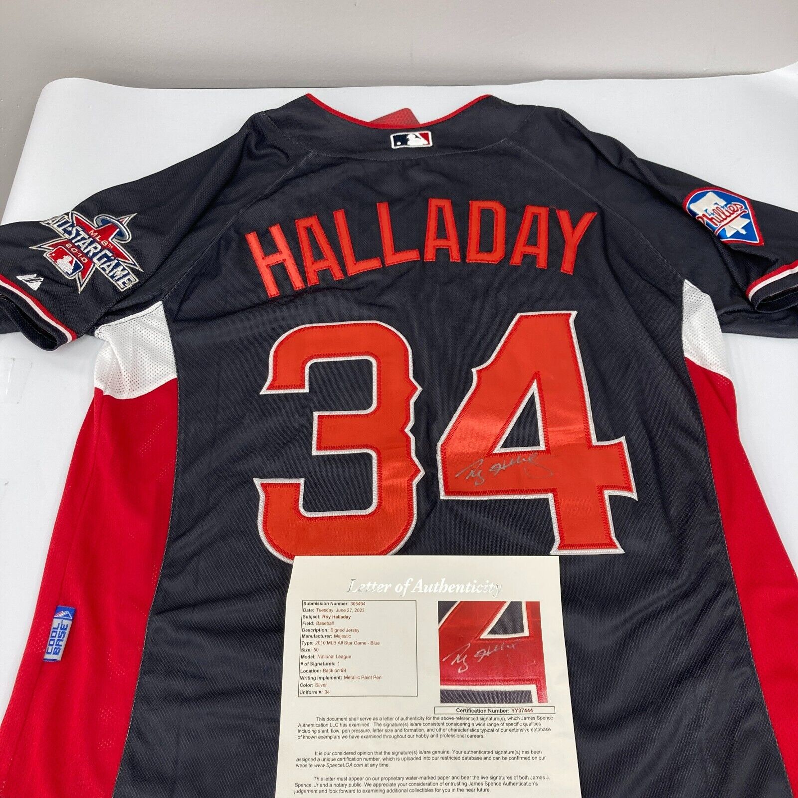 Roy Halladay 直筆サイン Roy Halladay Signed 2010 All Star Game Authentic Jersey JSA