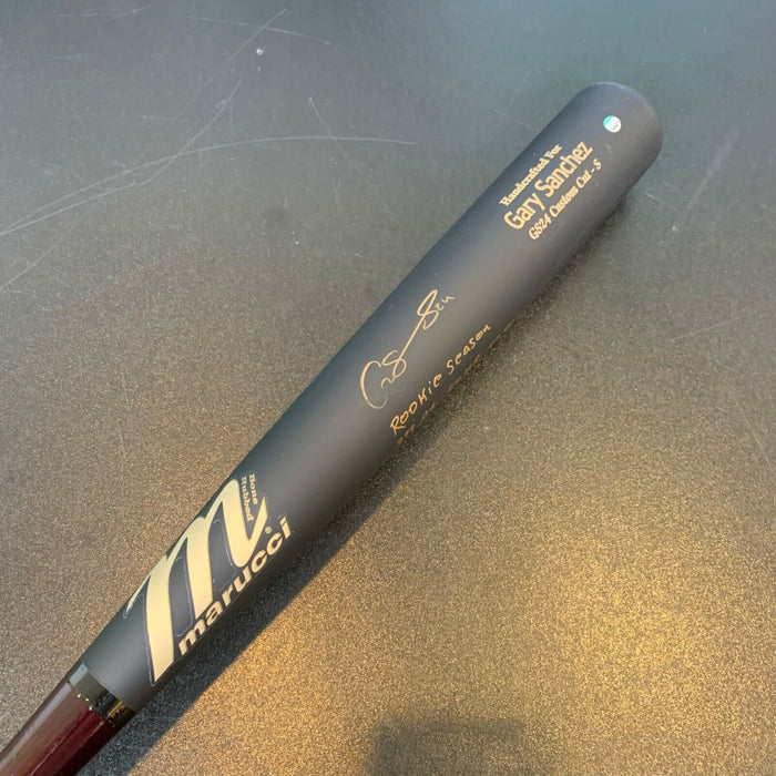 Gary Sanchez Rookie Season Signed Heavily Inscribed Game Model Bat Steiner COA