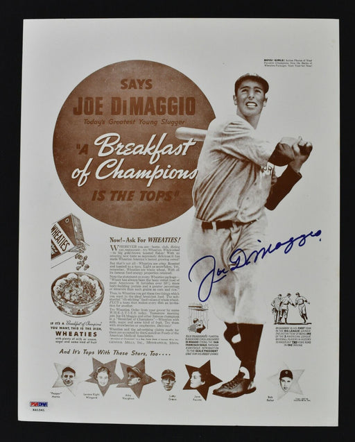 Joe Dimaggio Signed Autographed 11x14 Advertising Photo With PSA DNA COA