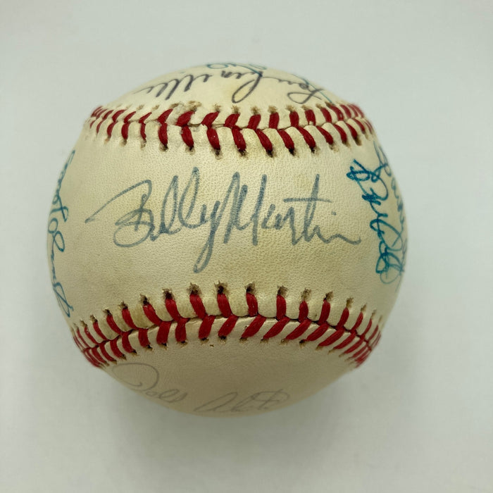 1977 NY Yankees World Series Champs Team Signed Baseball Thurman Munson JSA COA