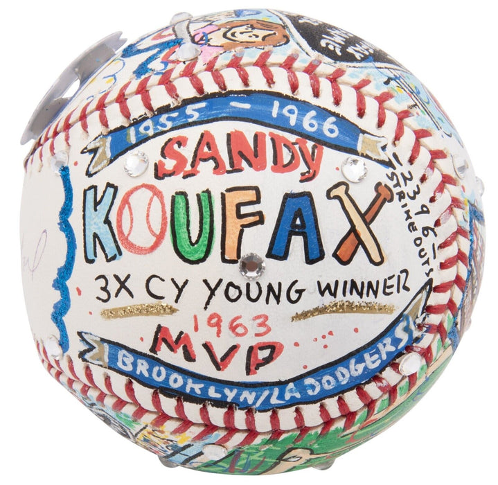 Sandy Koufax Signed Charles Fazzino Hand Painted Pop Art Baseball PSA DNA COA